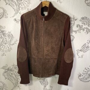 Covington sued leather‎ wool jacket